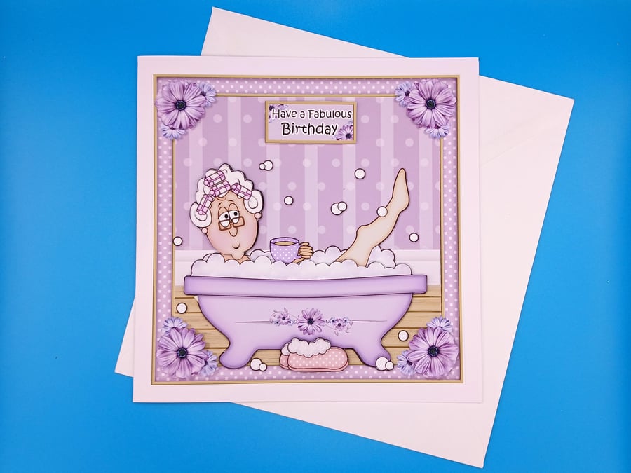 Funny Birthday Card For Her, Decoupage 