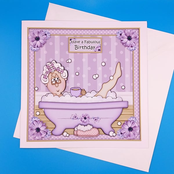 Funny Birthday Card For Her, Decoupage 