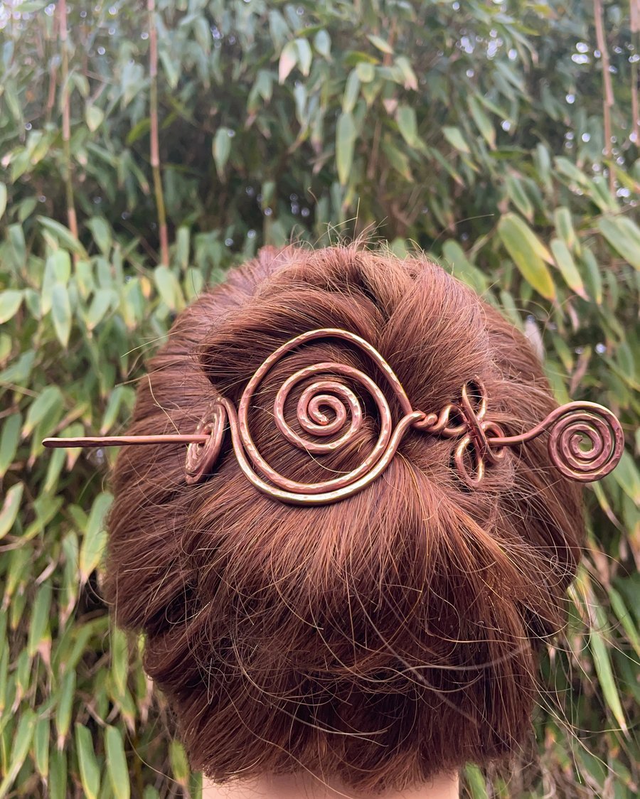  Celtic Copper Hair barrette slide clip
