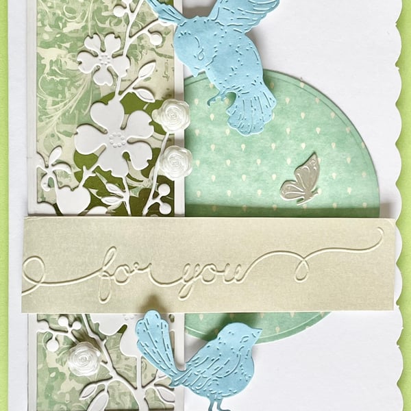 floral ‘for you’ greeting card and envelope