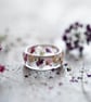 Real Flower Ring Sweet Alyssum - Gold Flakes Pressed Flower Ring Resin Jewelry R - Image 7