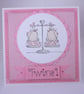 Handmade new baby card - twins - Image 1