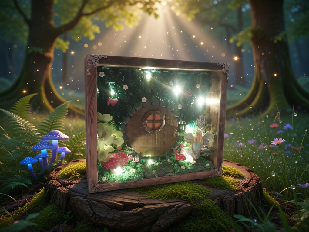 3D Fairy Light Shadow Box Art Wall Hanging or Freestanding