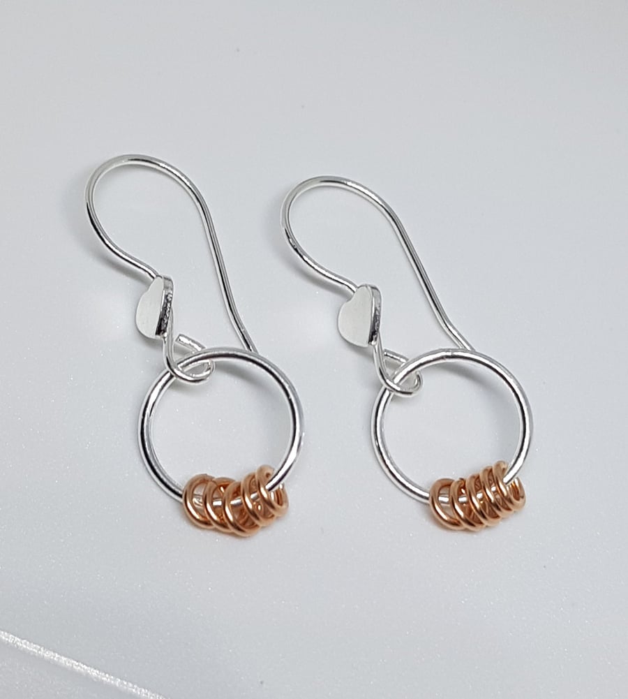 Rose Gold Fill Earrings, Sterling Silver Earrings, Multi Hoop Earrings, Statemen