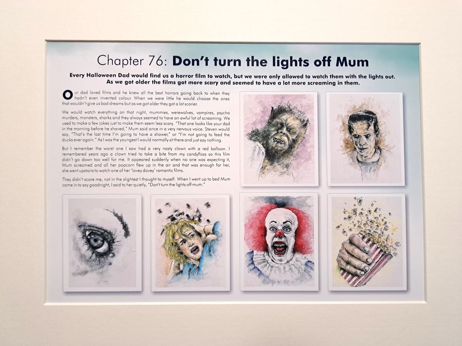 Original hand painted watercolour print of a Halloween Night