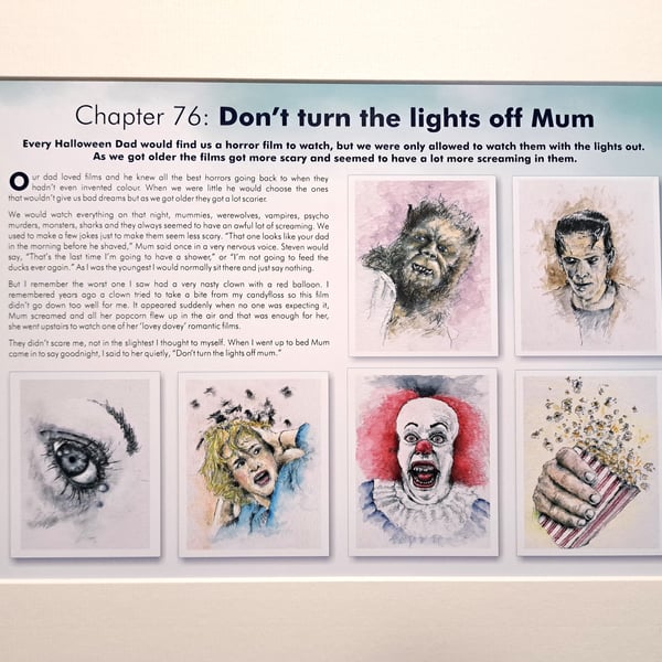 Original hand painted watercolour print of a Halloween Night