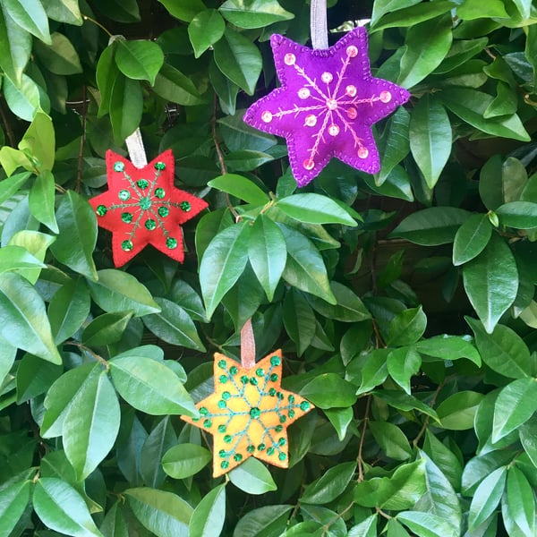 Star felt Christmas tree decoration - folksy Christmas 2026
