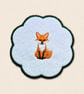 Fox Candle Coaster - Embroidered Woodland Home Decor