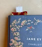 Floral Butterfly Fabric Quilted Bookmark - Red & Orange, Exposed Stitching - Image 5