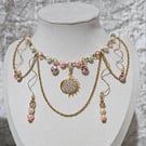 Sunlit Rose Fantasy Inspired Necklace
