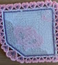 Freestanding Lace Corner Bookmark – Interlocking Hearts Design - Image 4