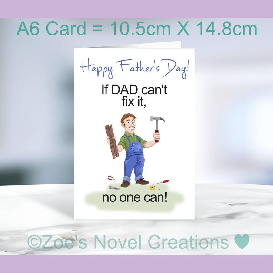 Father's Day Greetings Card A6 10.5cm x 14.8cm