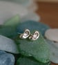 Silver Spiral Shell Earrings - Shell Studs - Nautical Jewellery - Image 1