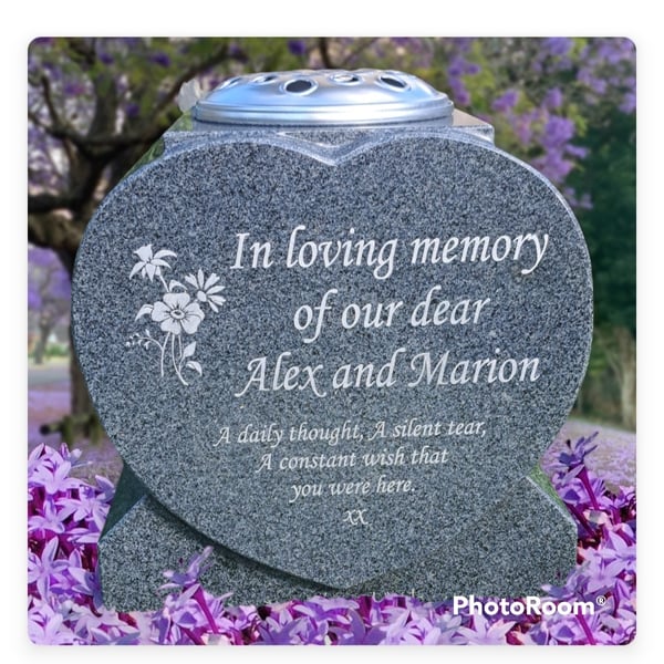  Memorial Grave Plaque Rose Bowl Vase Heart Grave Memorial Cemetery Head Stone