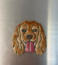 Handmade ceramic spaniel fridge magnet - Image 1