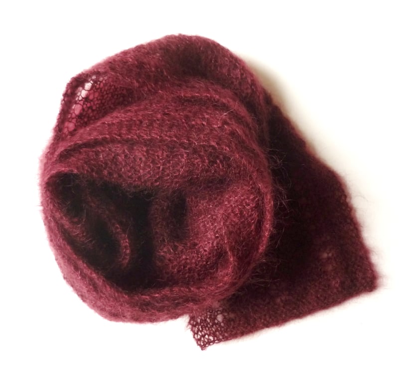 Mother's Day gift - Knitted mohair wool scarf - Fashion neck scarf 