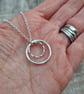 Sterling Silver 2 Circle Smooth and Twisted Necklace - JBJ2045 - Image 2