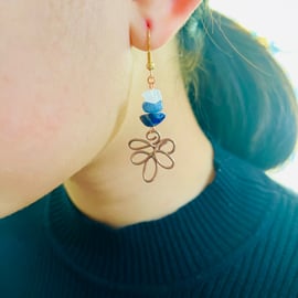 Floral Blue Earrings