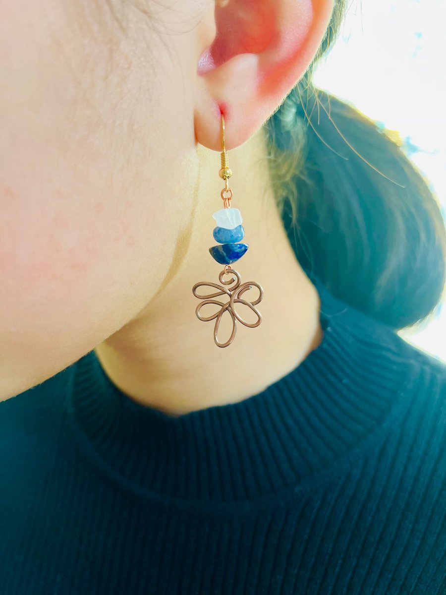 Floral Blue Earrings