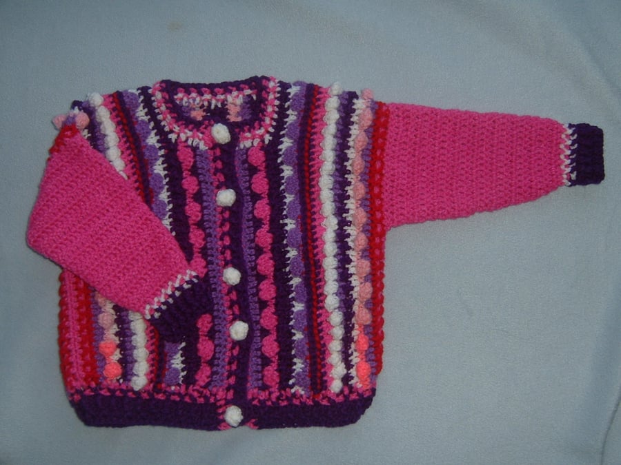 girl's original crocheted cardigan (ref 62019)