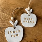 Clay Apple Decoration: Handmade Teacher Ornament