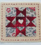 Christmas Patchwork, miniature hand-stitched textile on card, with tiny heart  - Image 2
