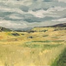 View from Cold Fell, Pennines, Cumbria Oil Painting On Board