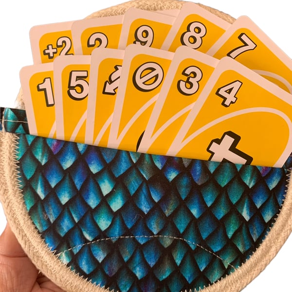 Playing Card Holder - Blue dragon scales 