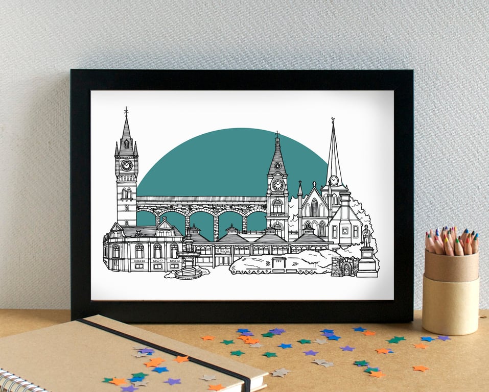 Darlington Skyline Art Print