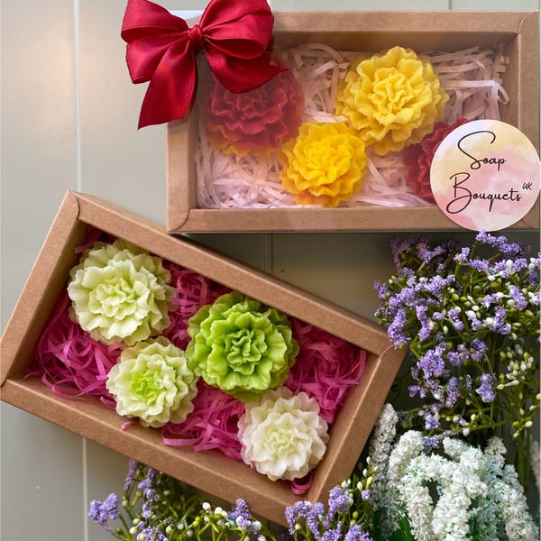 Personalized Handmade Carnation Soap Flower Gift Set - Gift for Any Occasion