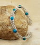 Wire wrap Turquoise cuff bracelet. December birthstone - Image 3