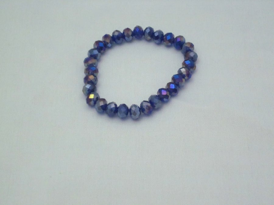 Dark Blue crystal rondelle bracelet (438)