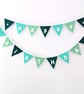 Felt Happy Birthday Bunting in Calming Sea Greens - Reusable Party Banner - Image 3