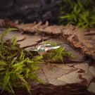 Silver ring with applique heart