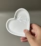 White Heart Shaped Tray with Silver Leaf and Rose Quartz - Image 2