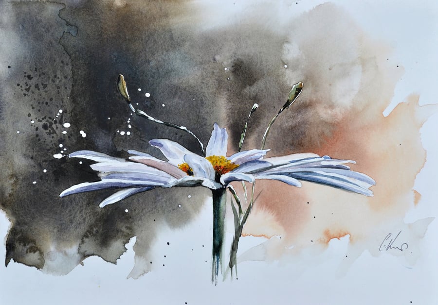 Daisy, Original Watercolour Painting.