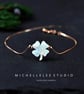 Sterling Silver Clover Bracelet, White 925 Sterling Silver Chain
