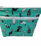 Cosmetics bag with cat print and 2 pockets, makeup pouch, water resistant case,  - Image 4