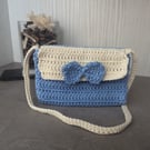 Children and toddlers crochet bag with bow detail.