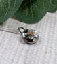 Sterling Silver Pebble Necklace with Star and Copper Heart - Image 5