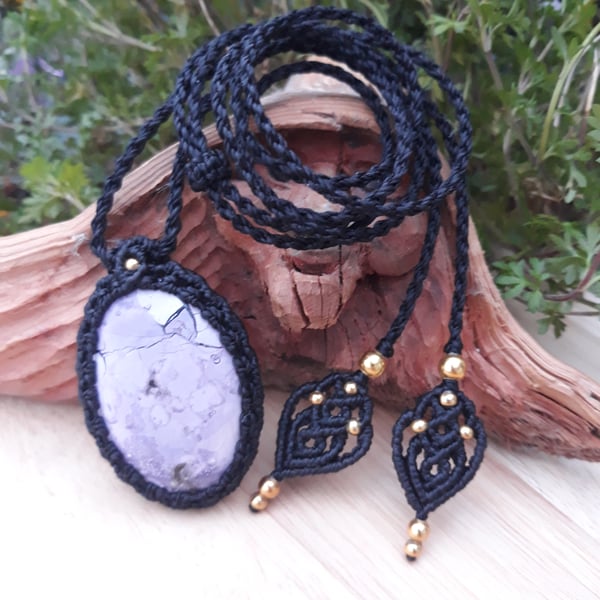 Tiffany Jasper Macrame Pendant 