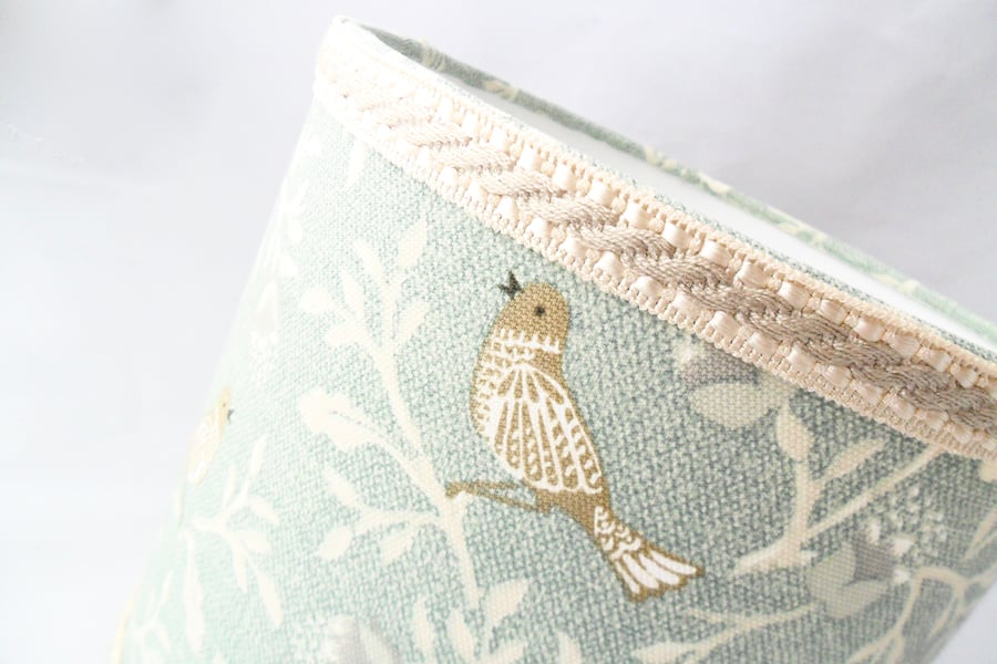 Small lampshade in a bird print fabric