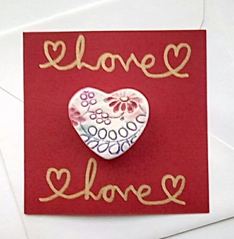 Ceramic wild flower brooch