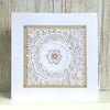 Birthday card - large handmade floral lace design