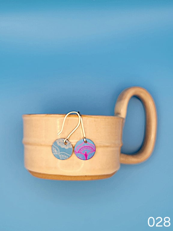 Handmade Aluminium and Silver Reversible Earrings - 028