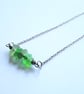 Horizontal Stacked Seaglass Necklace: Spring Green - Image 4