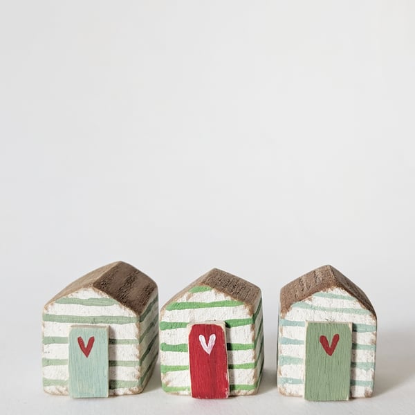 Teeny Hand Painted Wooden Beach Hut