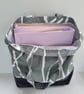 Two Tone Grey Tote Bag - upcycled fabric - Image 5