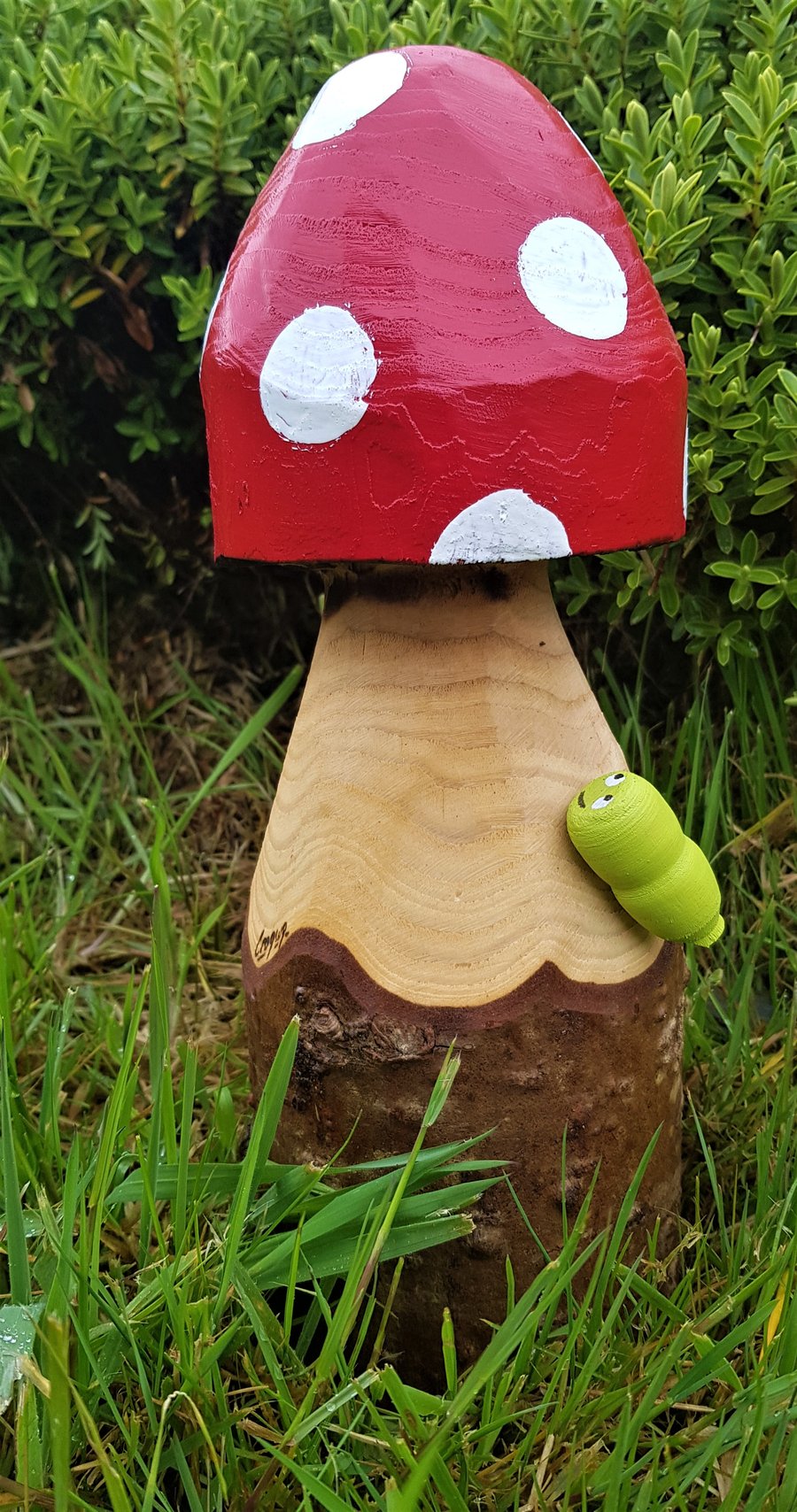 Spotty Toadstool with Caterpillar
