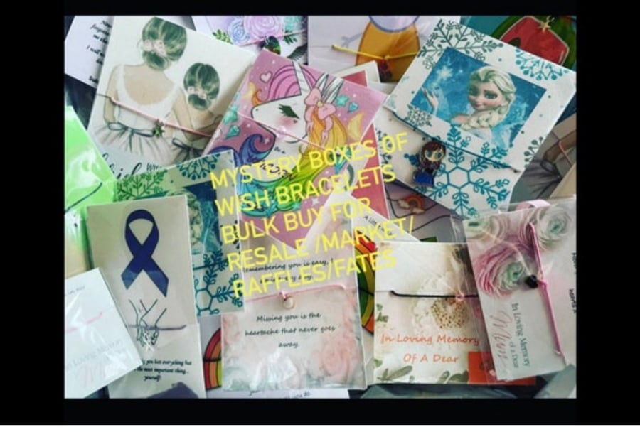 Mystery box of wish bracelets randomly selected x50 bundle of wish bracelets 
